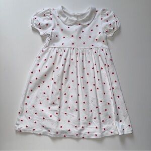 Lyda Baby White and Red Heart Dress - Size 24 months